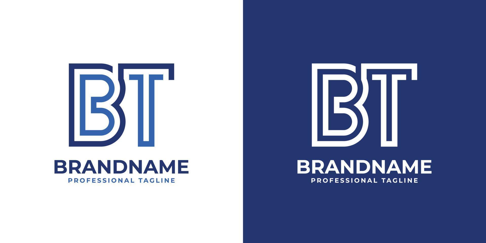 Letter BT Line Monogram Logo, suitable for any business with BT or TB initials. vector