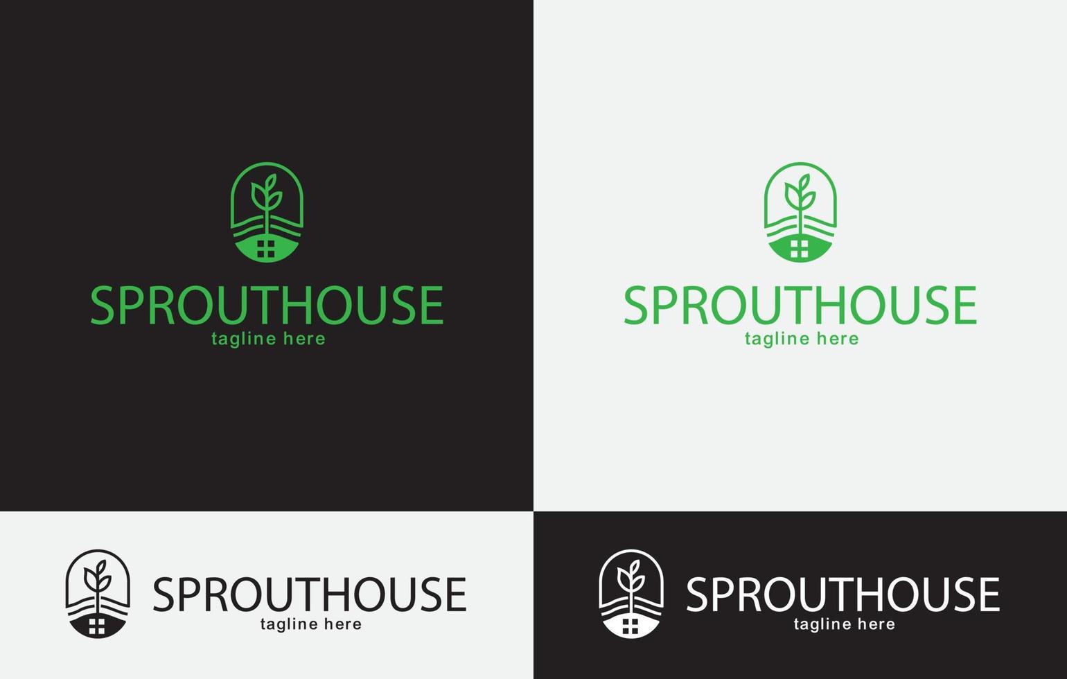 Sprout House Logo Design vector art eps