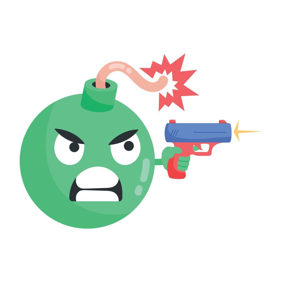 Trendy Gun Bomb vector