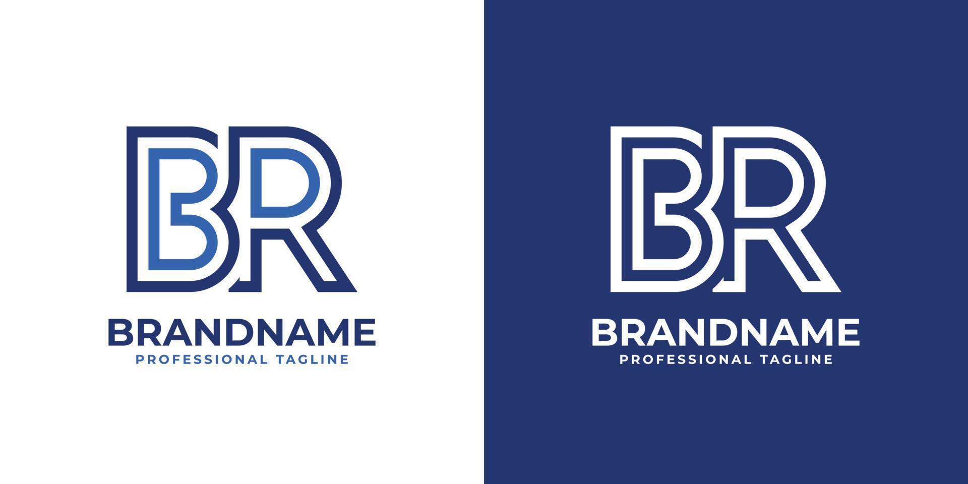 Letter BR Line Monogram Logo, suitable for any business with BR or RB initials. vector