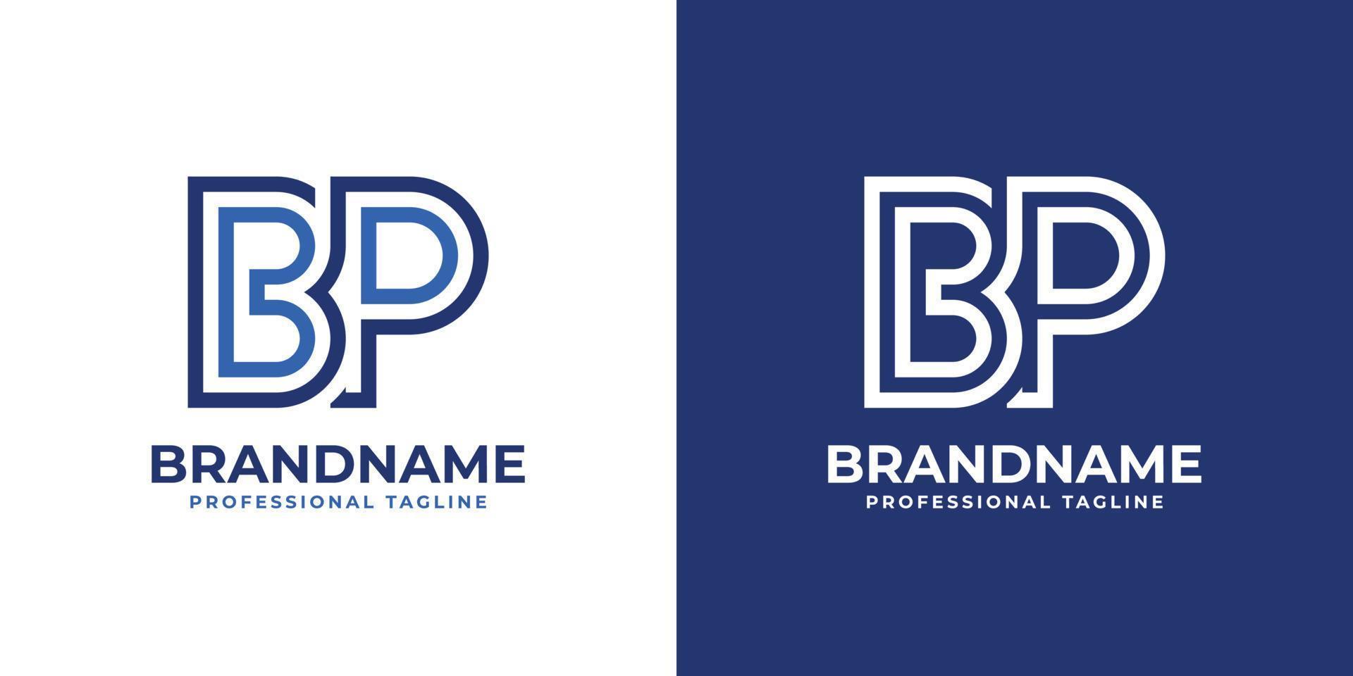 Letter BP Line Monogram Logo, suitable for any business with BP or PB initials. vector