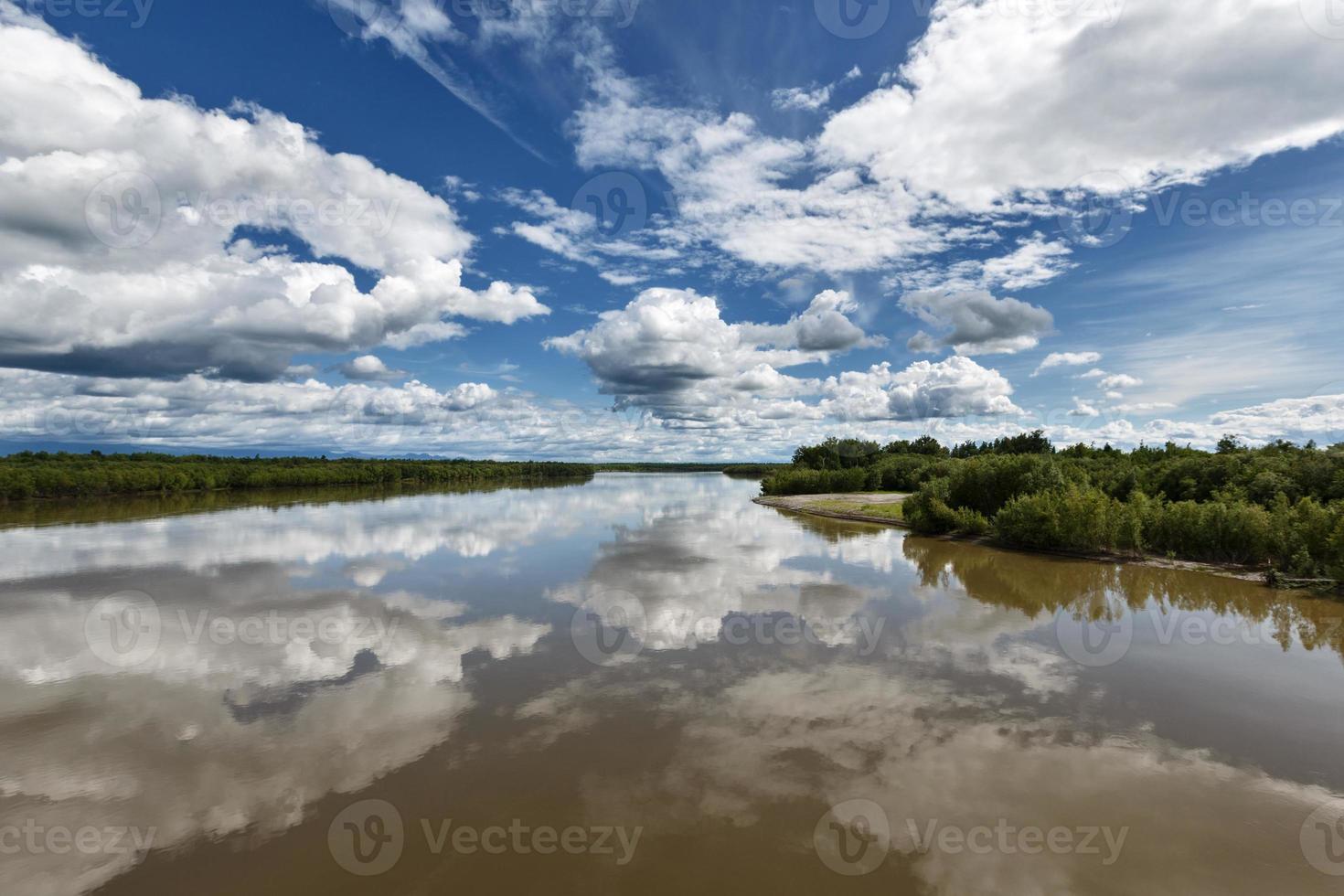 Beautiful summer landscape - of river, cloud scape photo