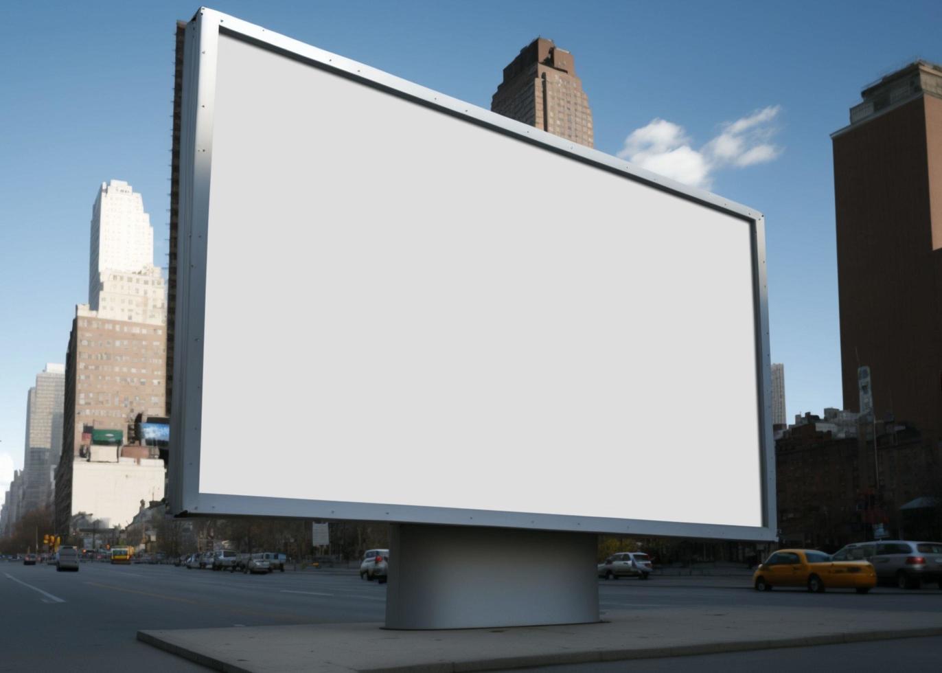 blank billboard on the city street photo