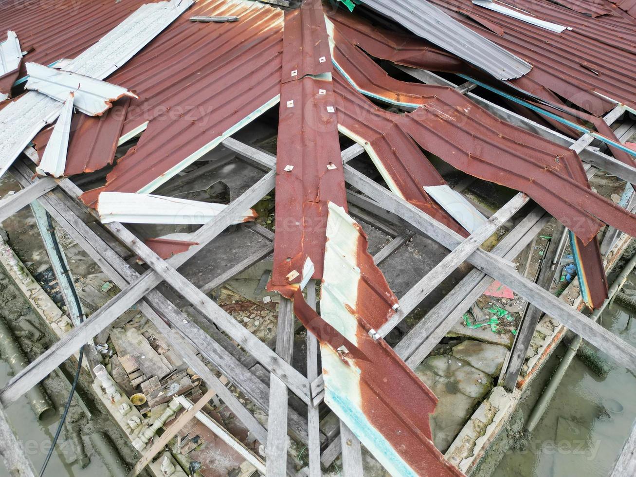 Aerial top down view the broken zinc photo