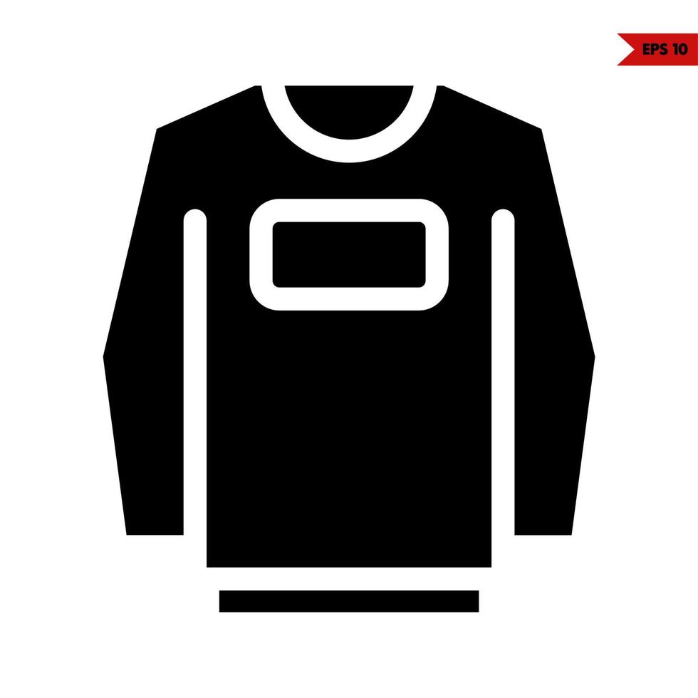 sudadera glifo icono vector