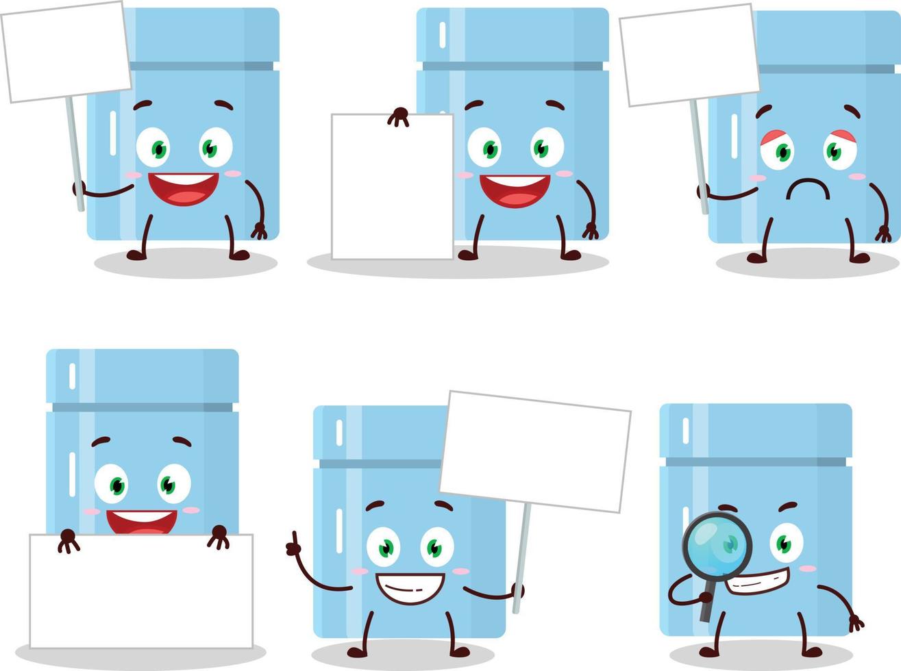 refrigerador dibujos animados con personaje traer información tablero vector