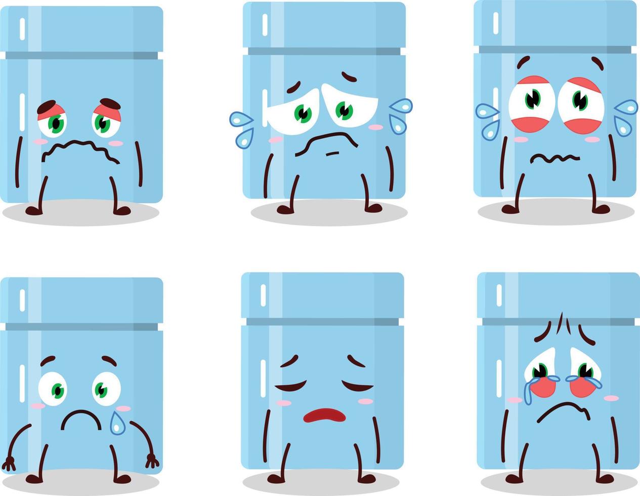 Fridge cartoon in character with sad expression vector