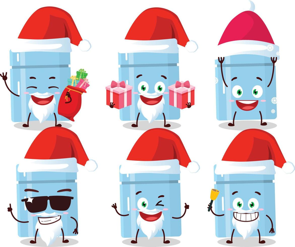 Santa Claus emoticons with fridge cartoon character vector