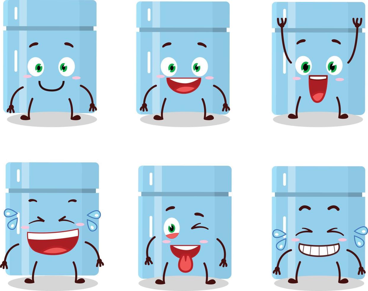 dibujos animados personaje de refrigerador con sonrisa expresión vector