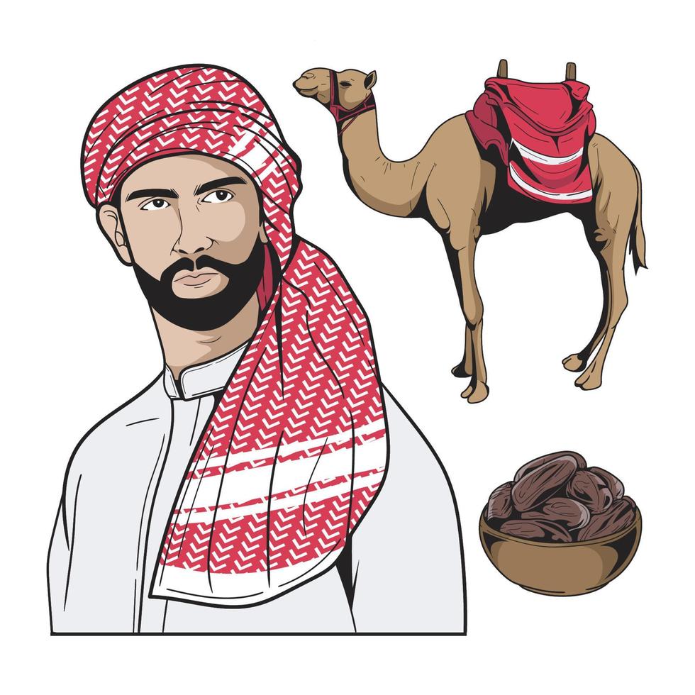 Set of vector element related to holly Ramadan