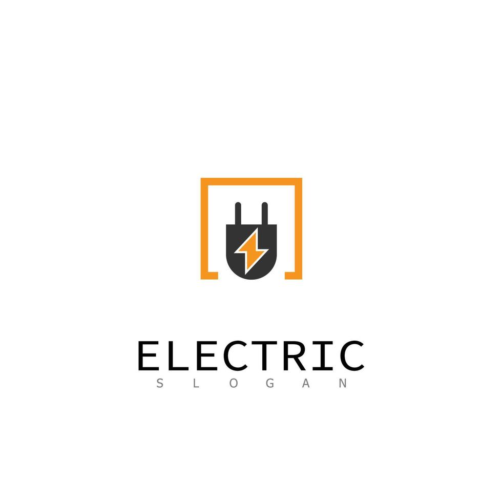electric power modern tec technology logo design vector