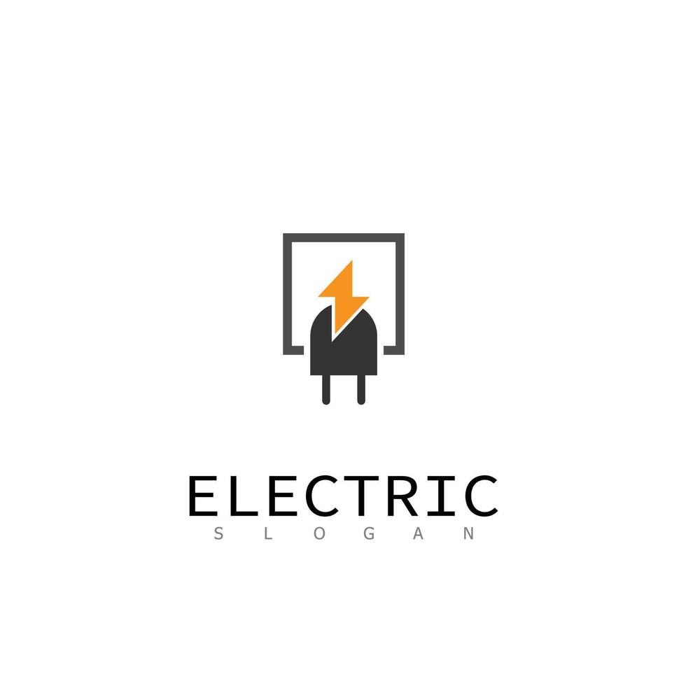 electric power modern tec technology logo design vector