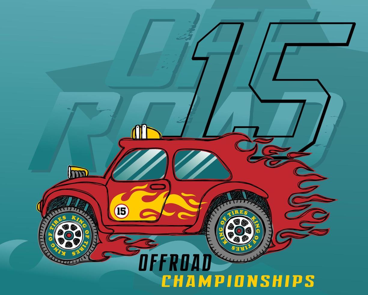 Flame race car vector illustration