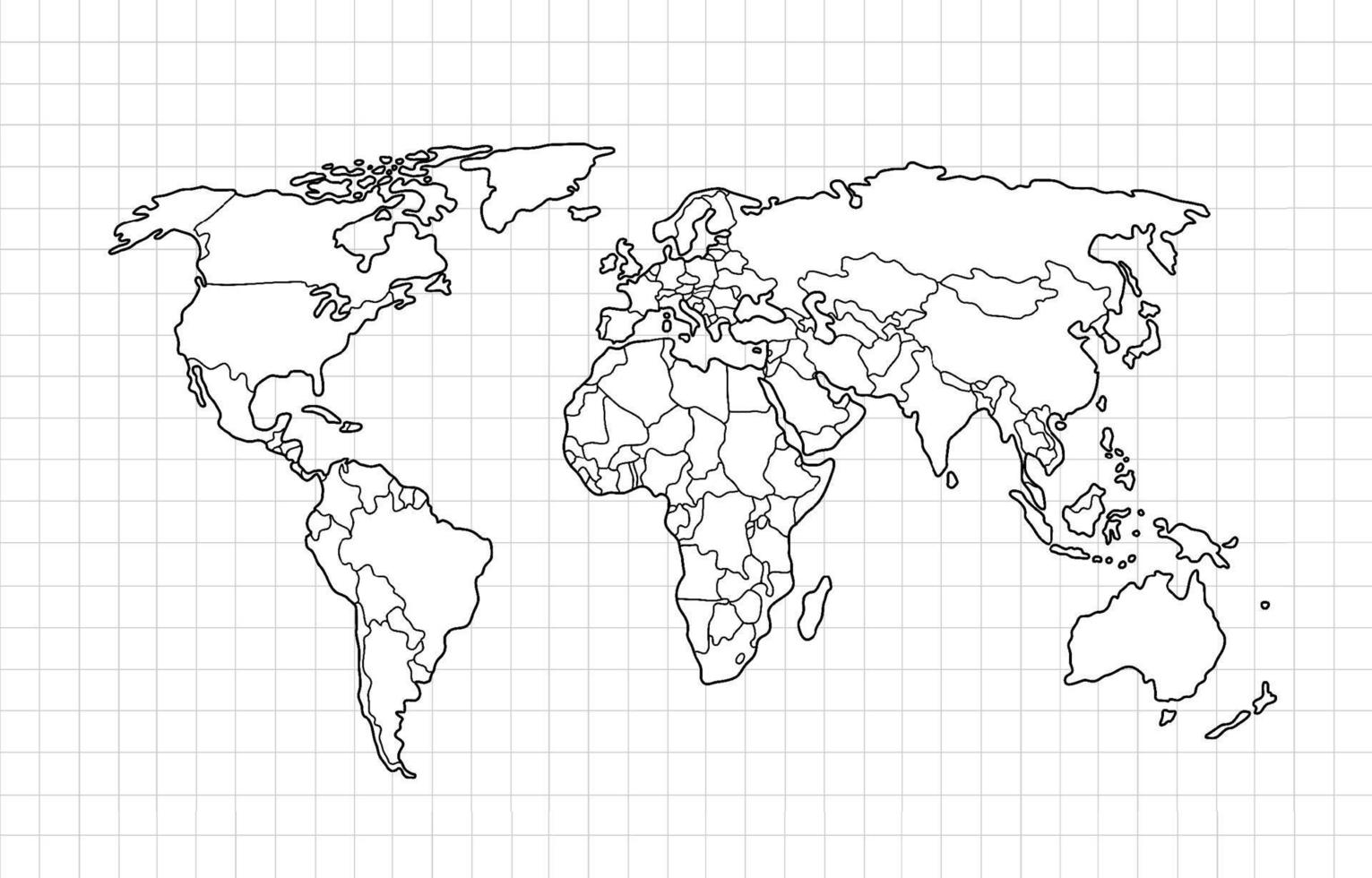 Outline World Map Background vector