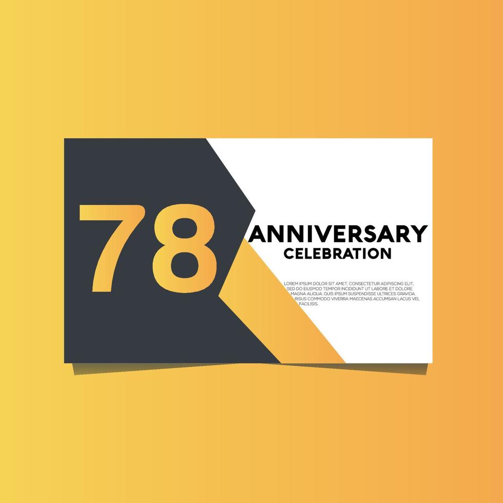 78 años aniversario celebracion aniversario celebracion modelo diseño con amarillo color antecedentes vector
