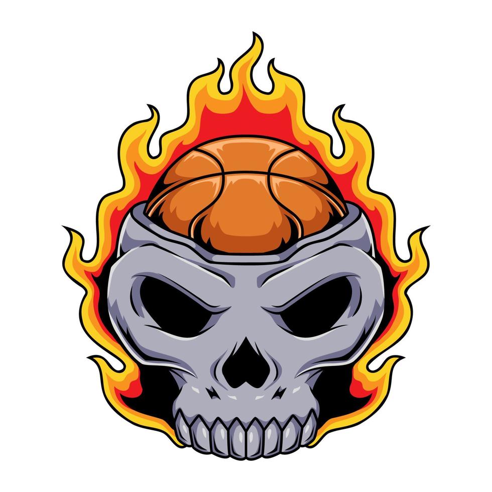 Basketball skull graphic character vector