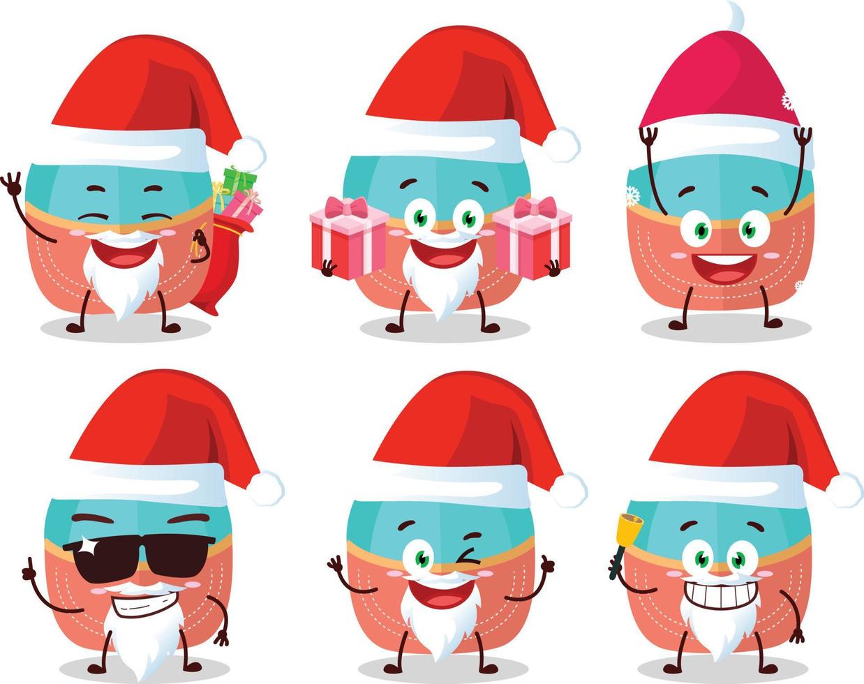 Santa Claus emoticons with hat cartoon character vector