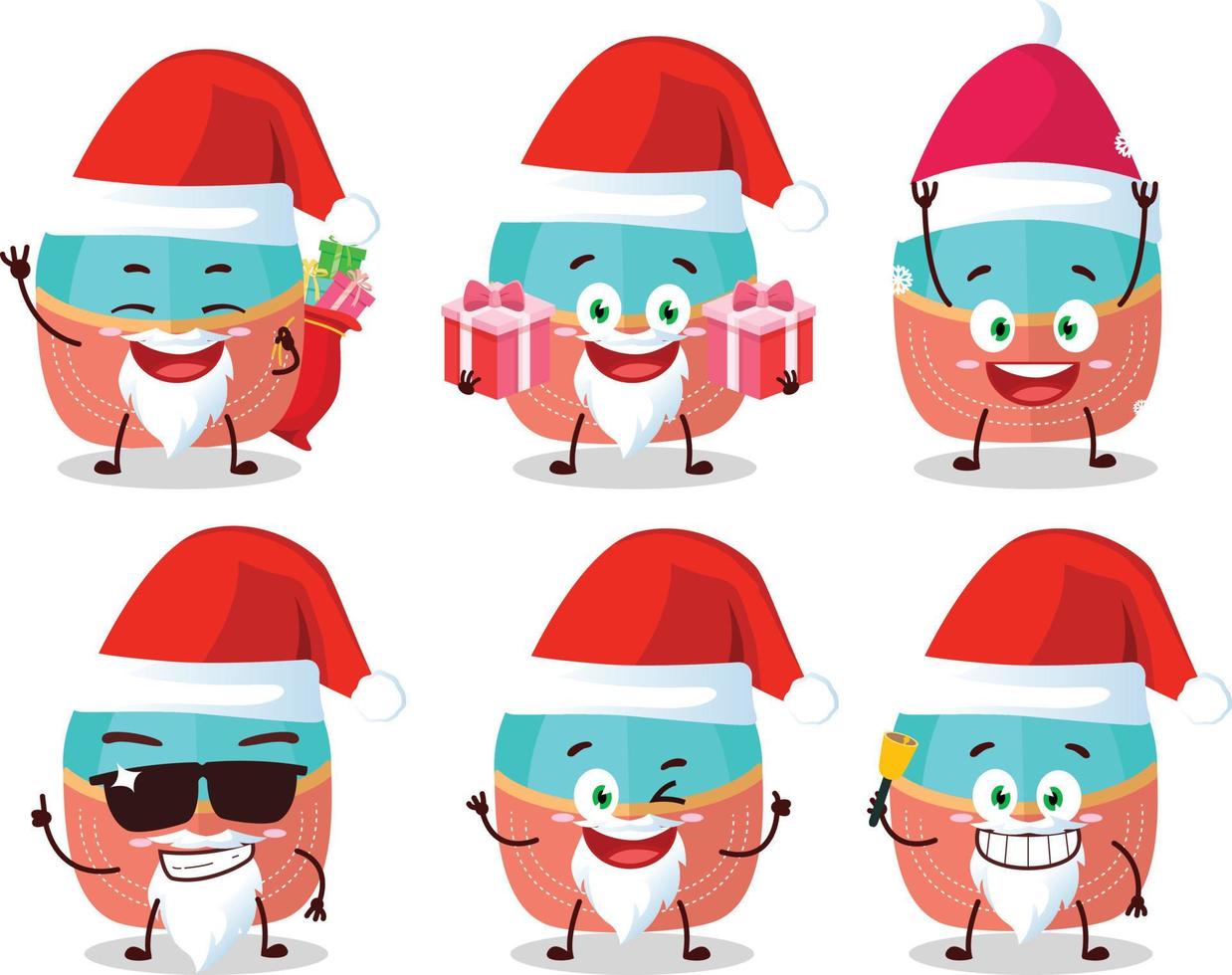 Papa Noel claus emoticones con sombrero dibujos animados personaje vector