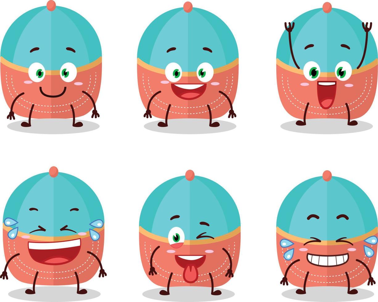 dibujos animados personaje de sombrero con sonrisa expresión vector