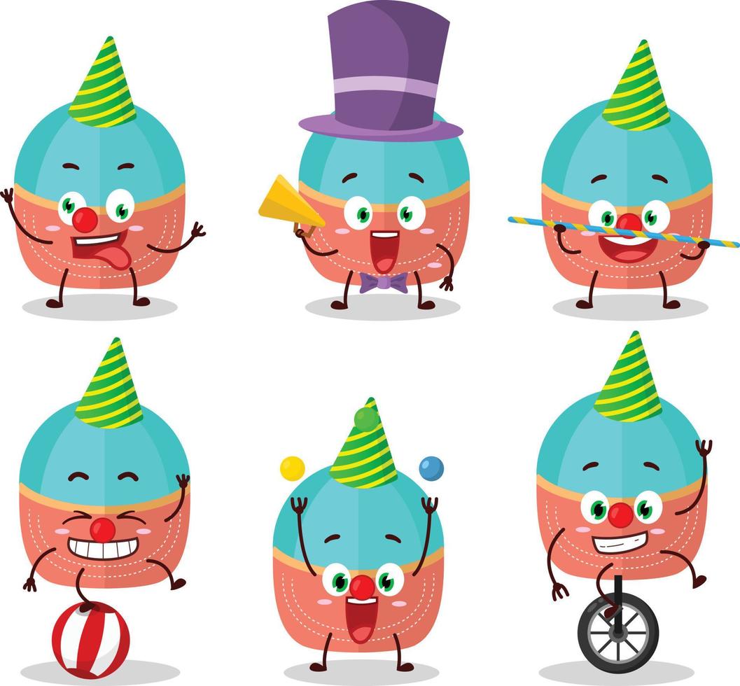 dibujos animados personaje de sombrero con varios circo muestra vector