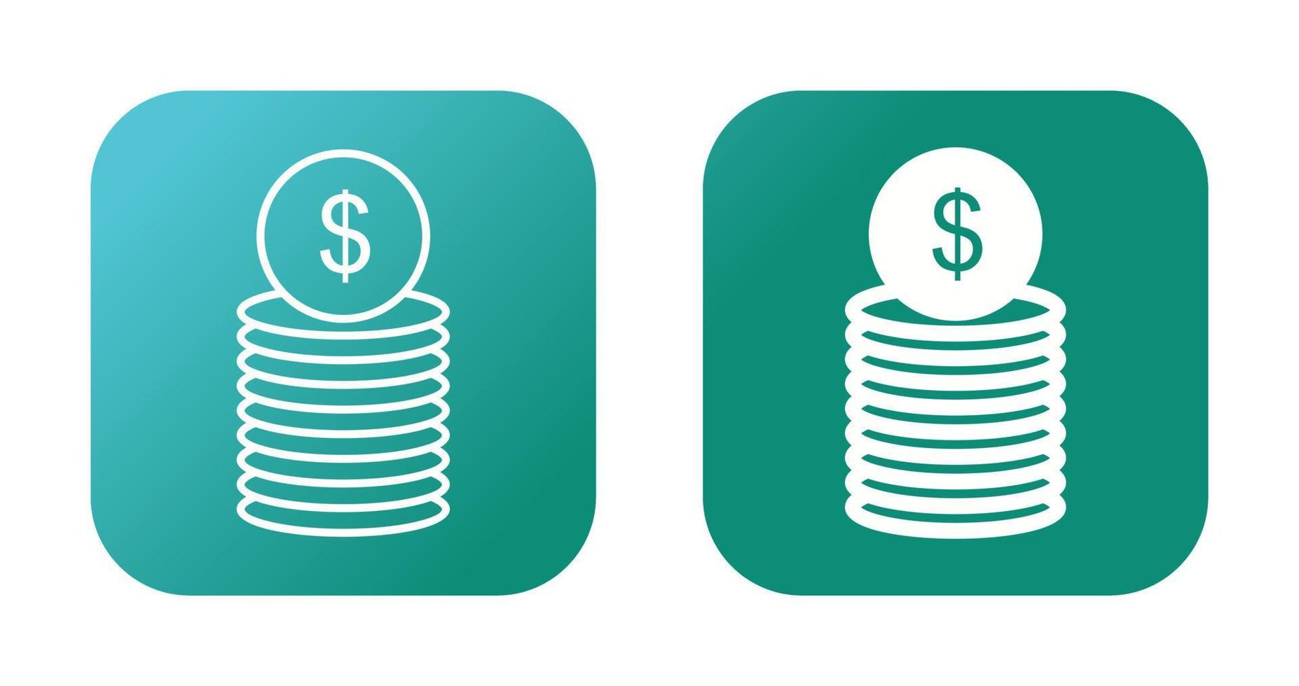 Dollar Coins Vector Icon