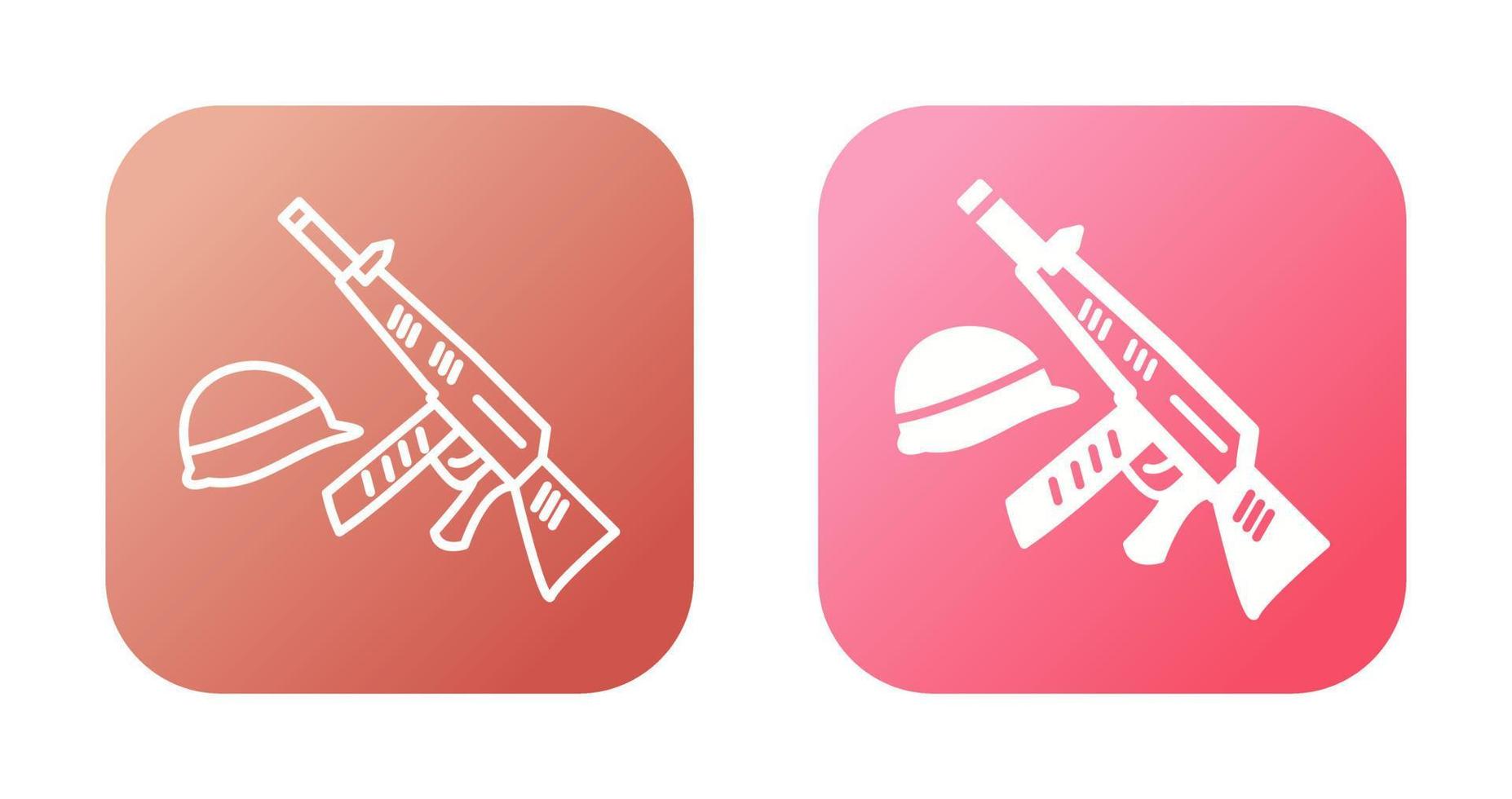 Gun and Helmet Vector Icon