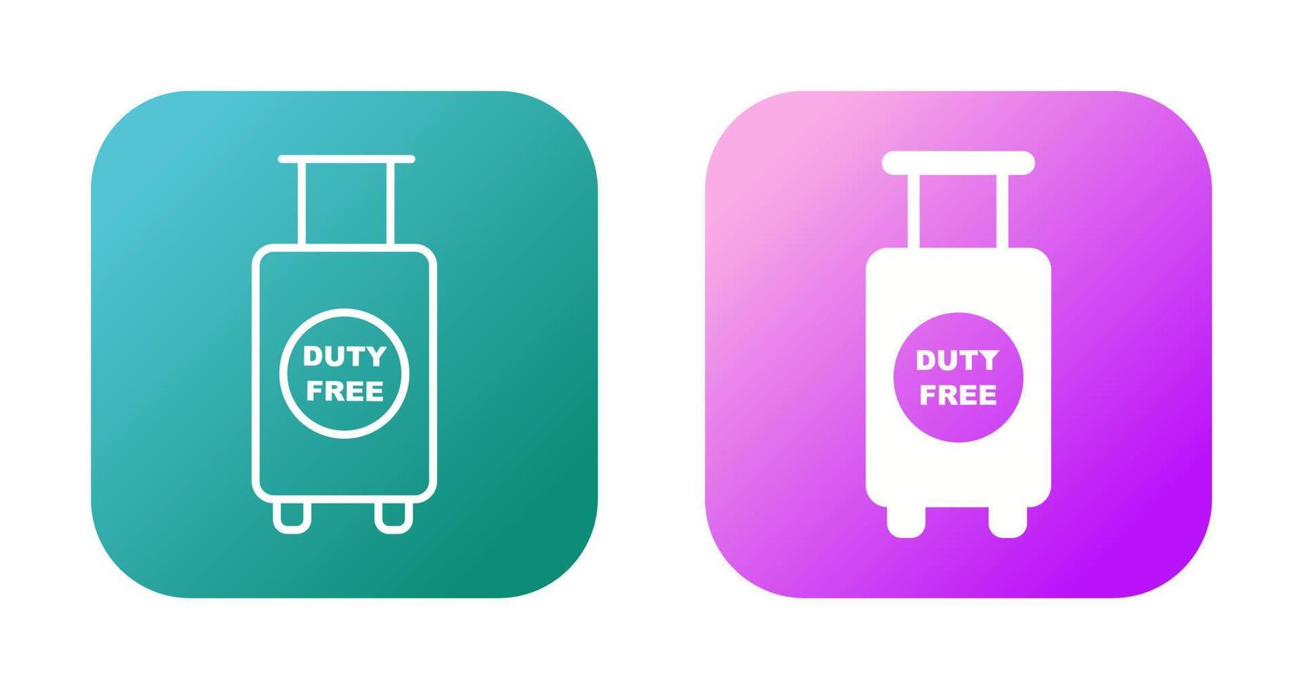 Duty Free Luggage Vector Icon