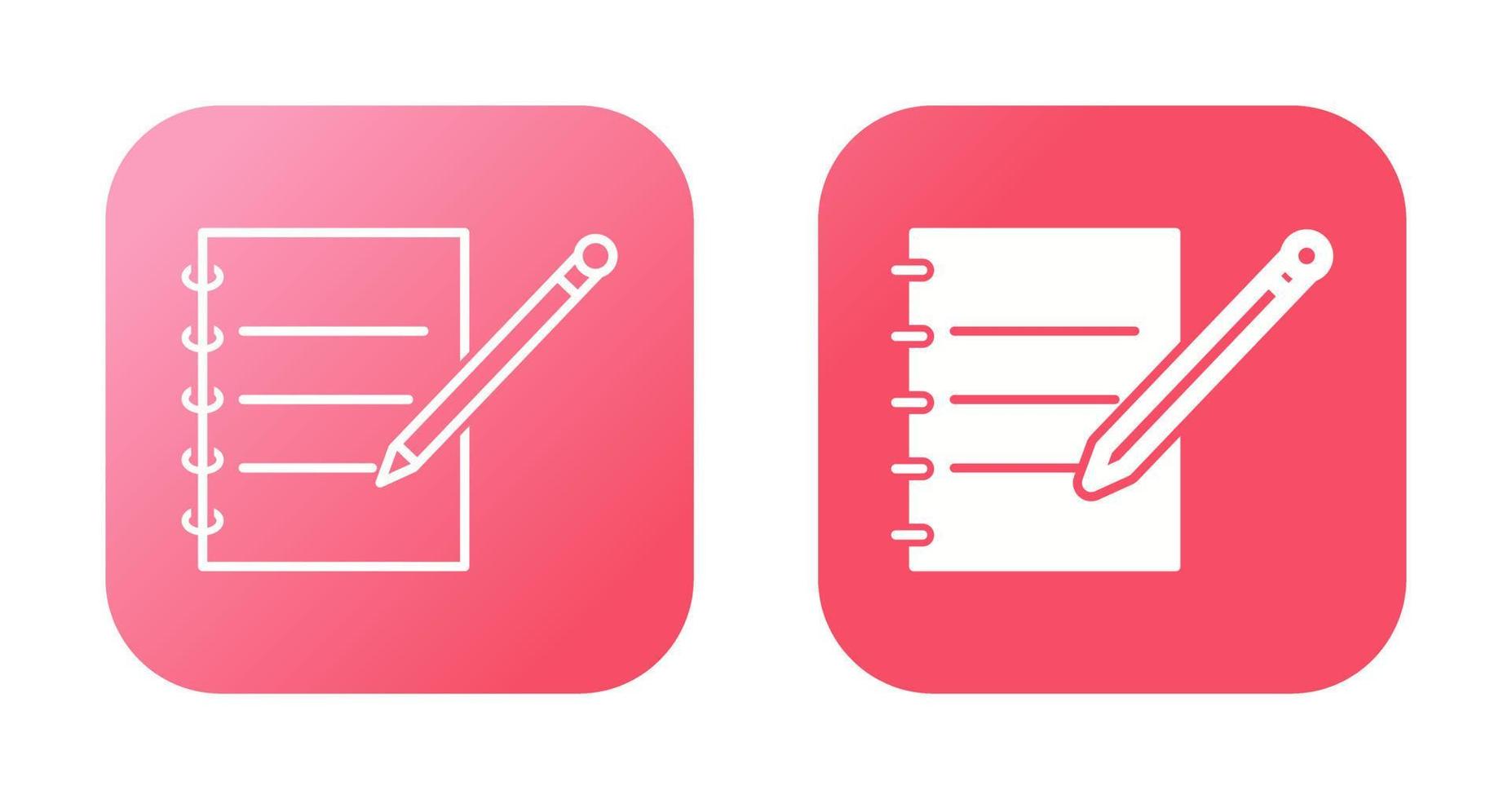 Notebook and Pen Vector Icon