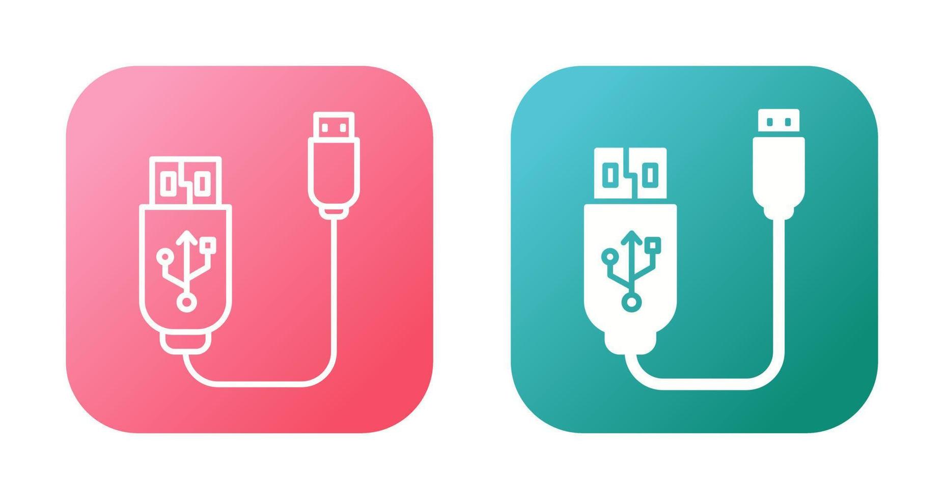 icono de vector de cable usb