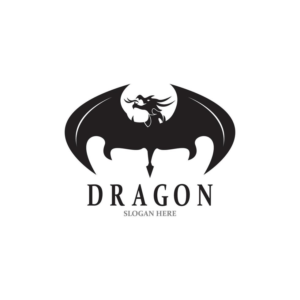Dragon Silhouette Icon Symbol Vector Illustration