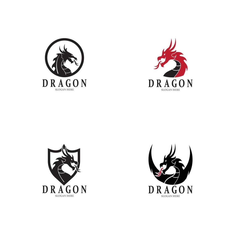 Dragon Silhouette Icon Symbol Vector Illustration