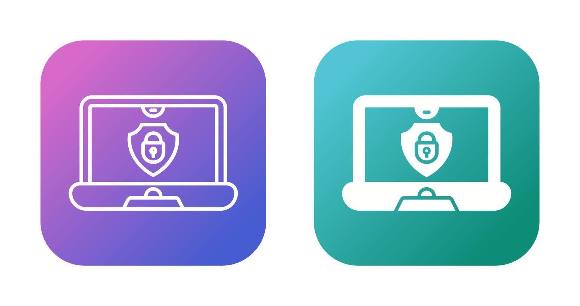 Laptop Security Vector Icon