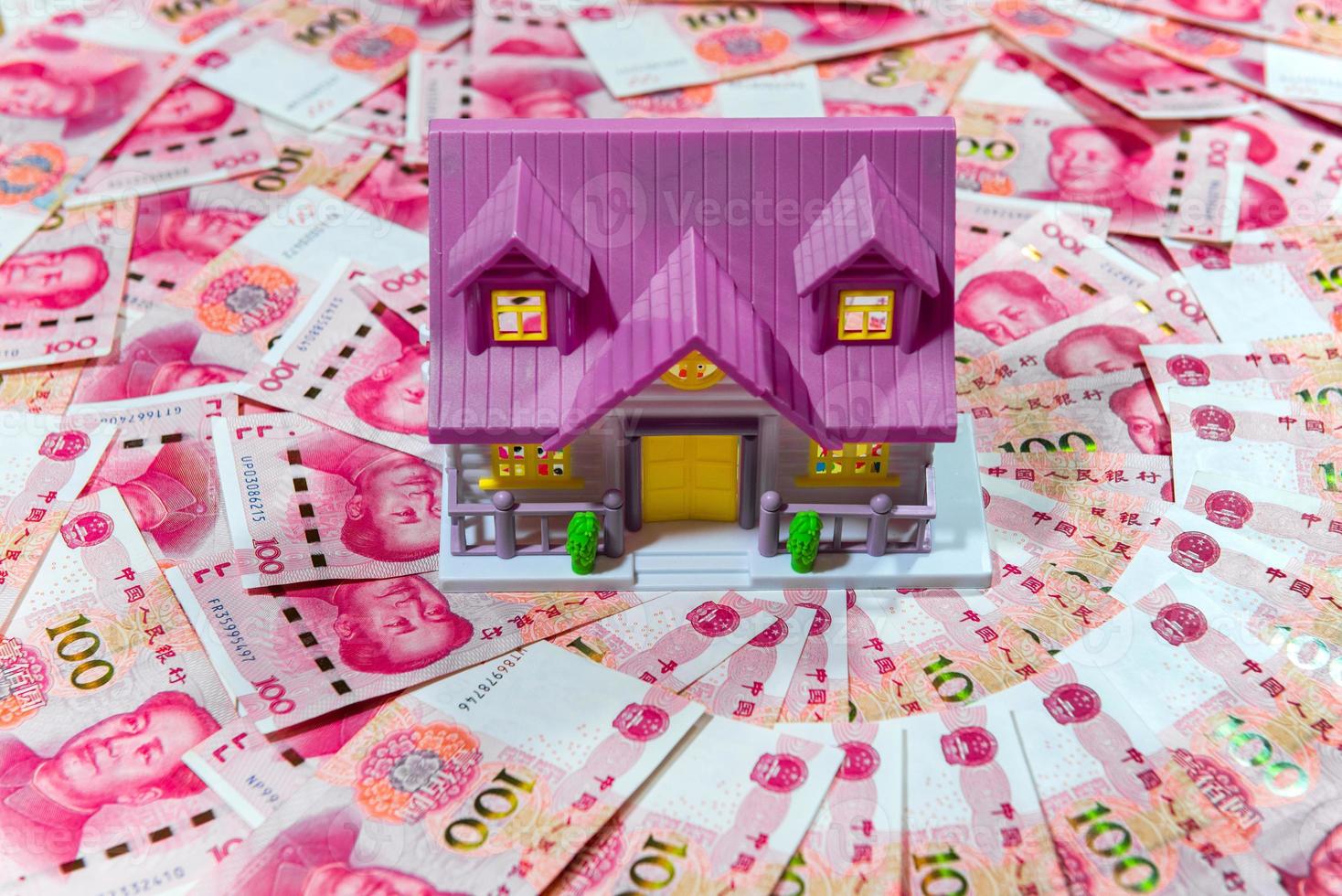 Yuan or RMB, Chinese Currency and home photo