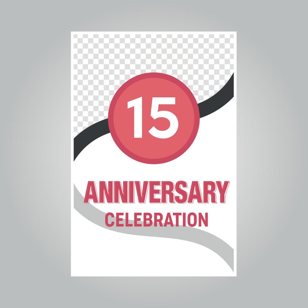 15 años aniversario vector invitación tarjeta modelo de por invitación para impresión en gris antecedentes