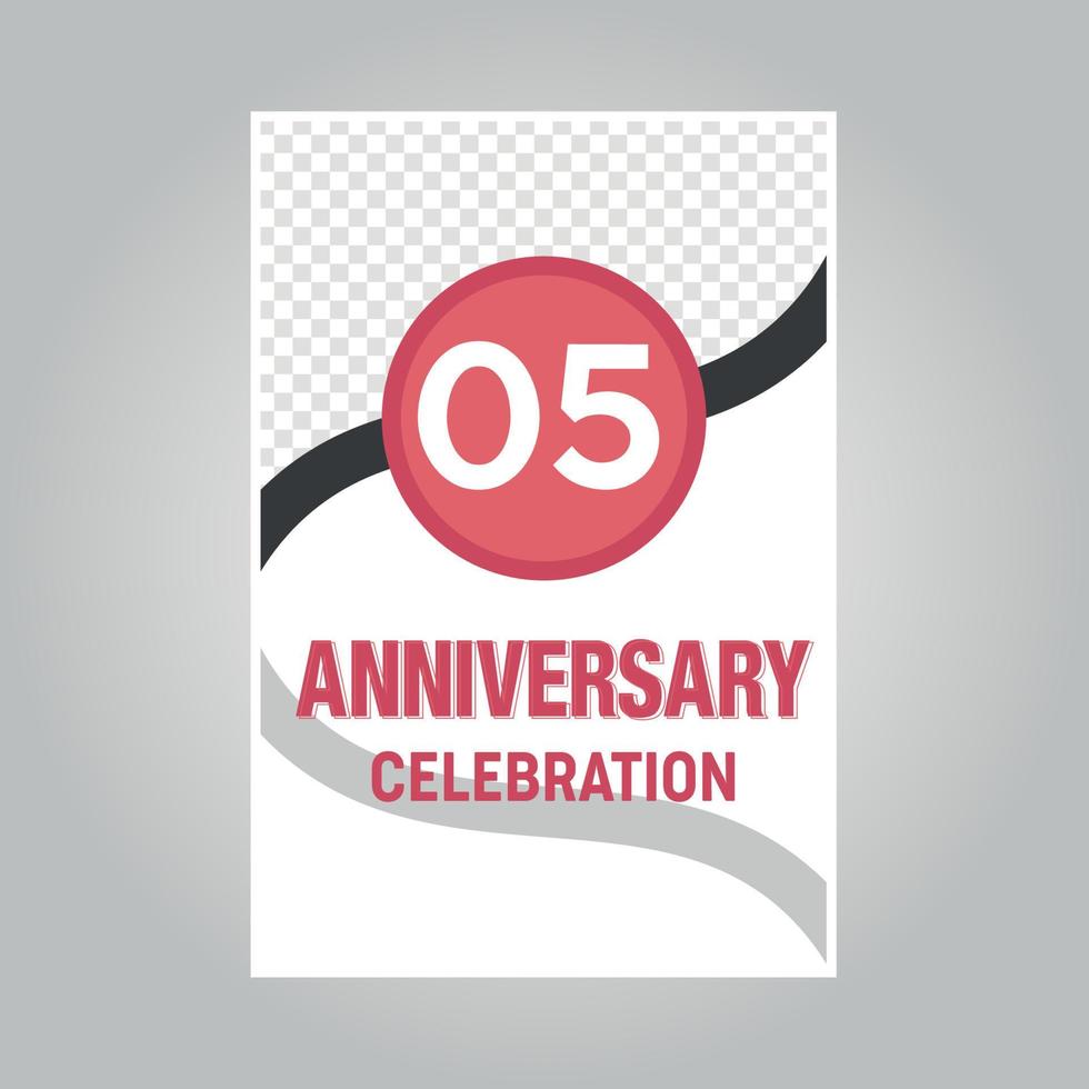 05 años aniversario vector invitación tarjeta modelo de por invitación para impresión en gris antecedentes