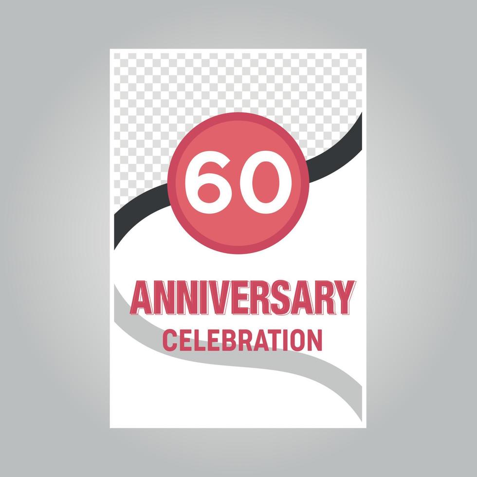 60 60 años aniversario vector invitación tarjeta modelo de por invitación para impresión en gris antecedentes