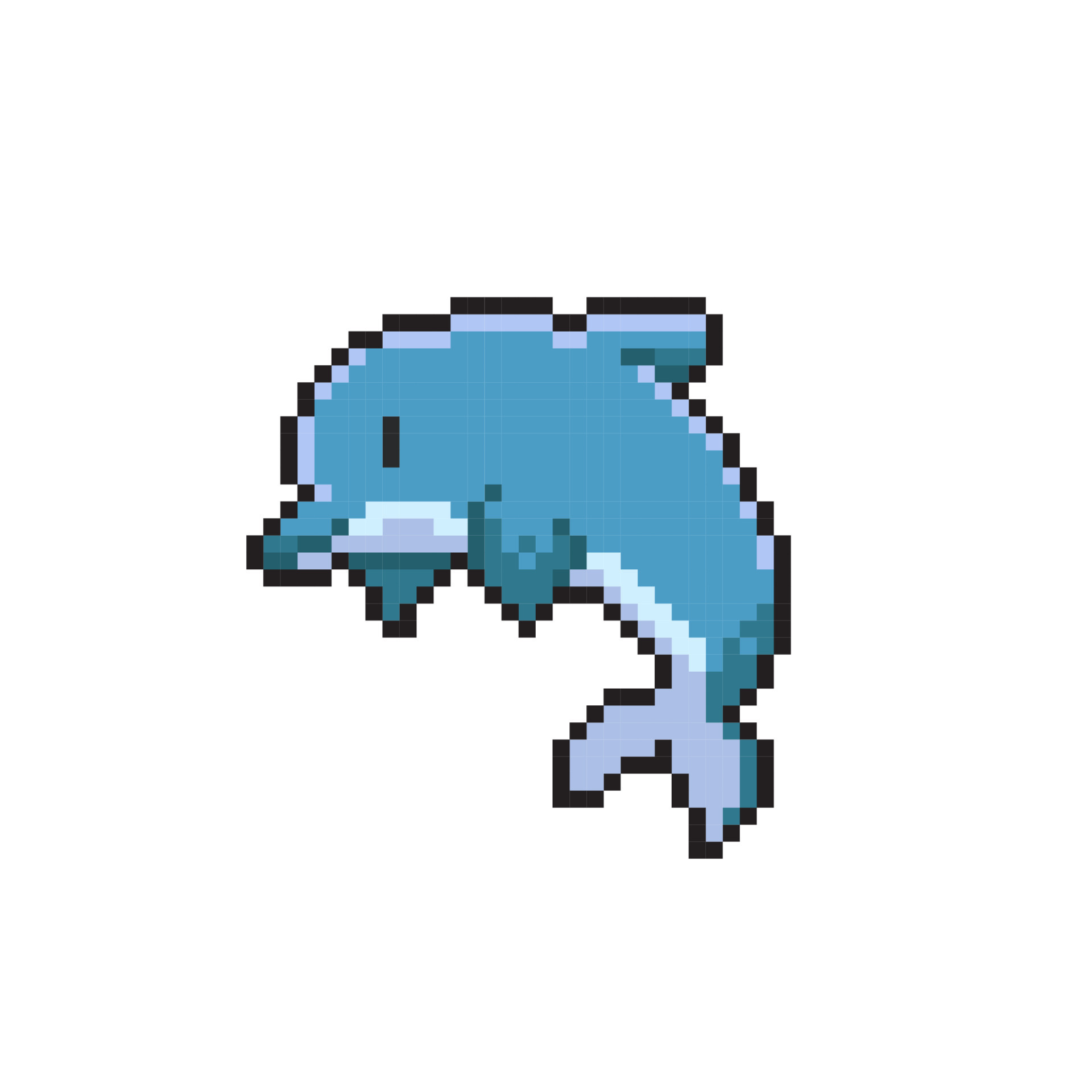 dolphin in pixel art style 22023768 Vector Art at Vecteezy