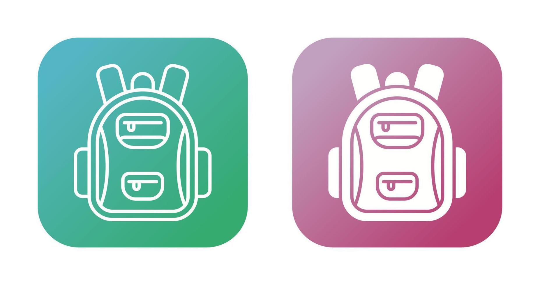 icono de vector de bolsa de escuela