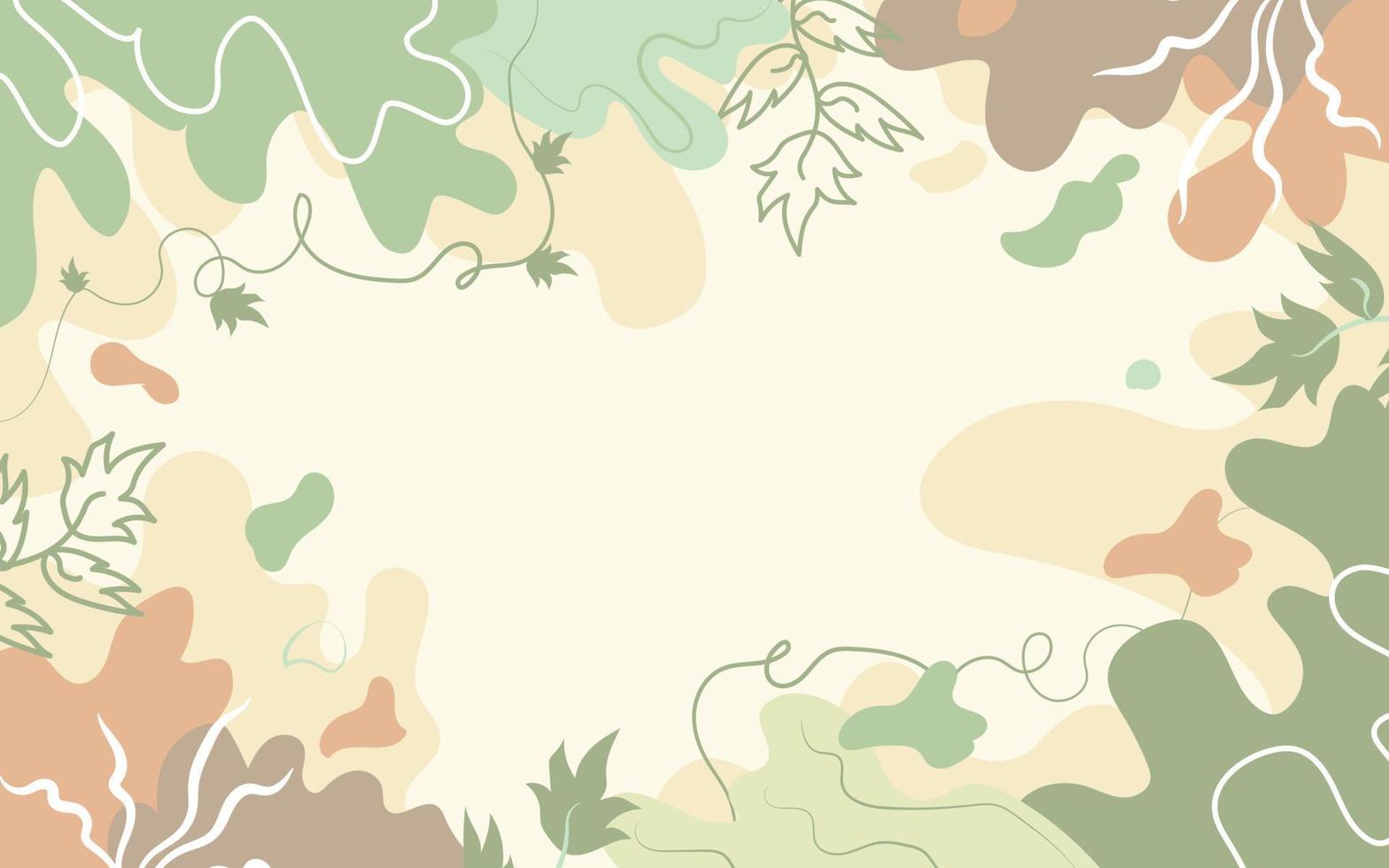 Aesthetic floral doodle background vector