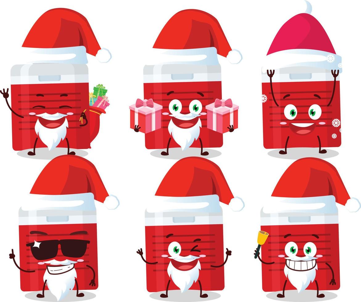 Santa Claus emoticons with ice cooler cartoon character vector