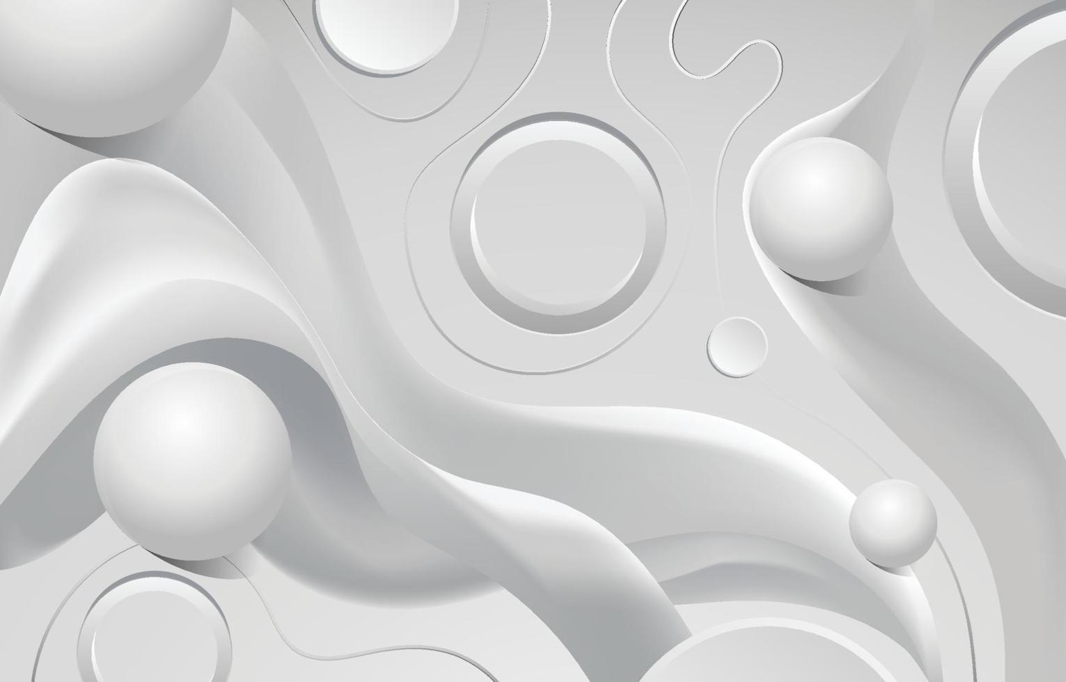 3D White Balls and Curve Background vector