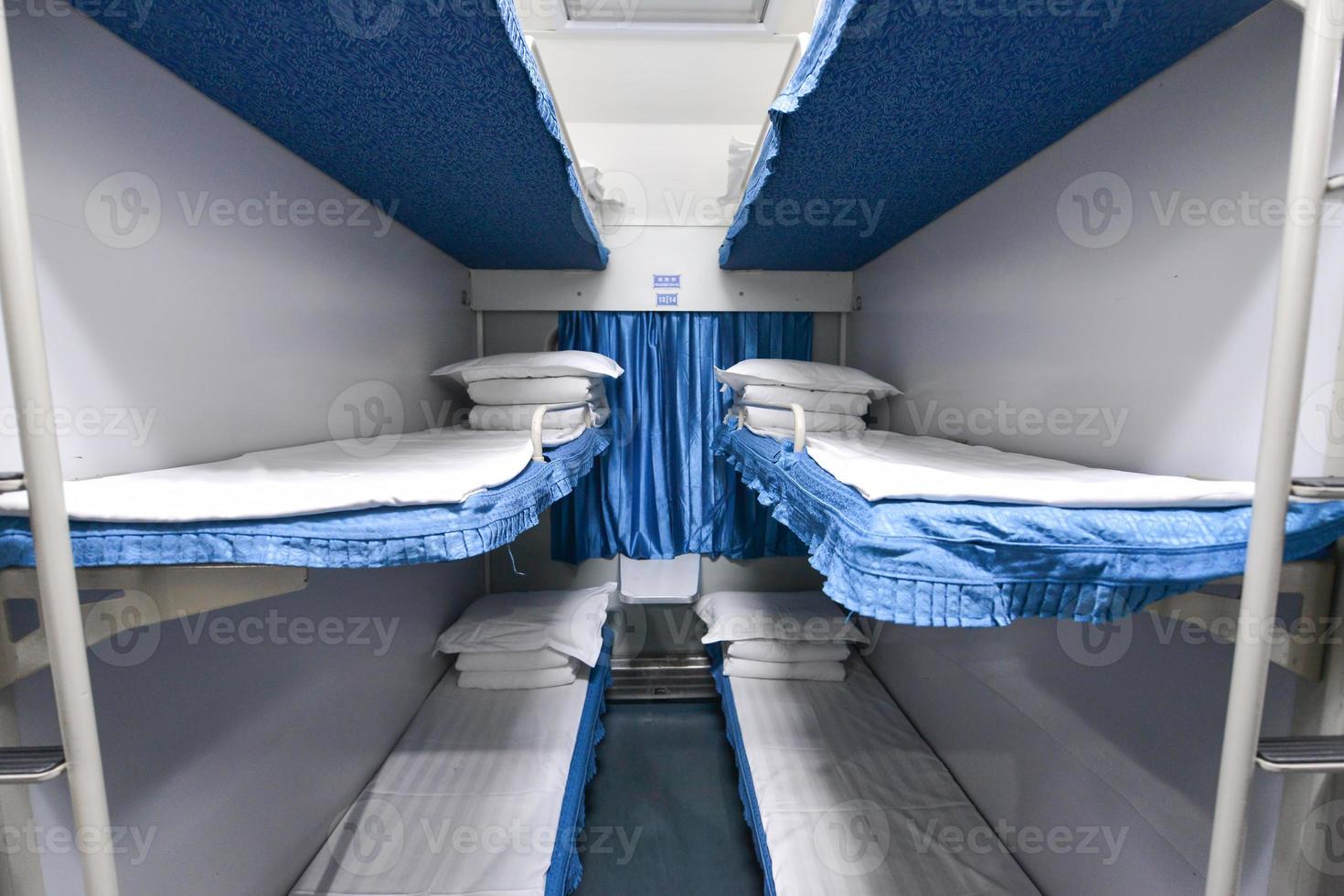 Two bed compartment of China train photo