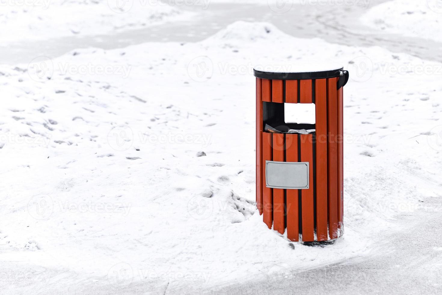 basura compartimiento en invierno foto