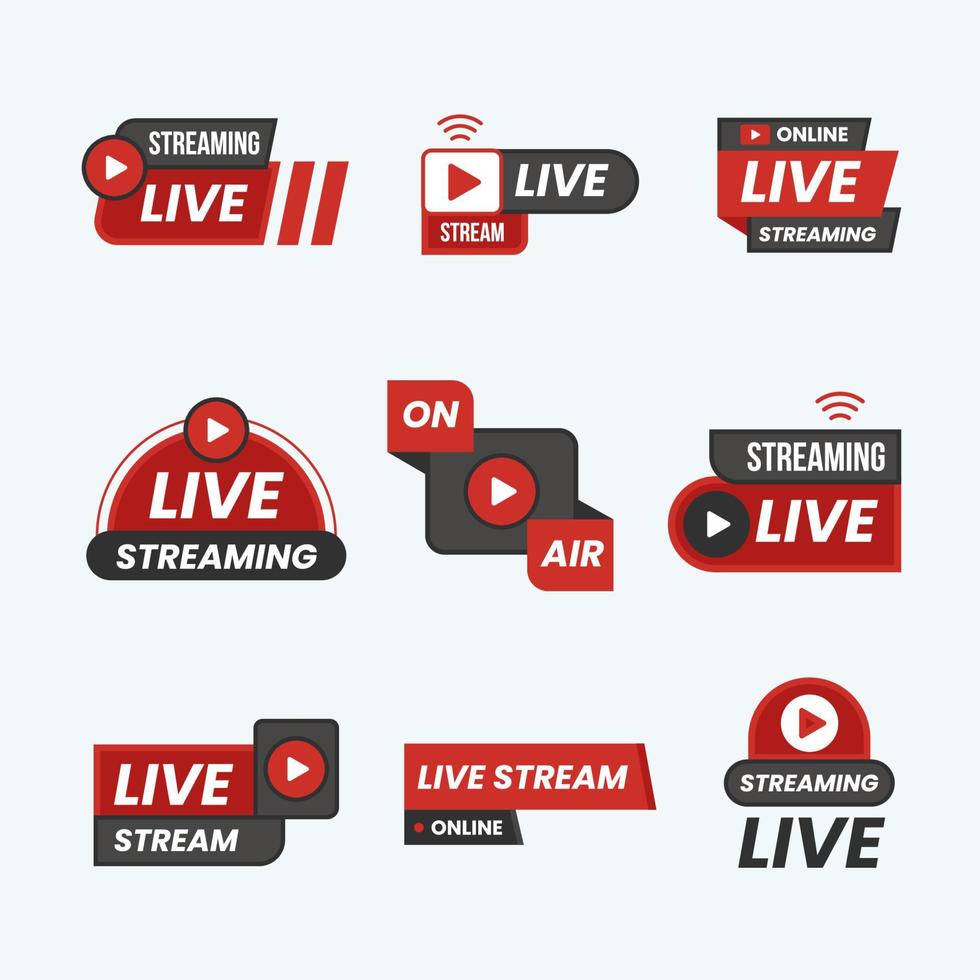 Live Streaming Badge Set vector