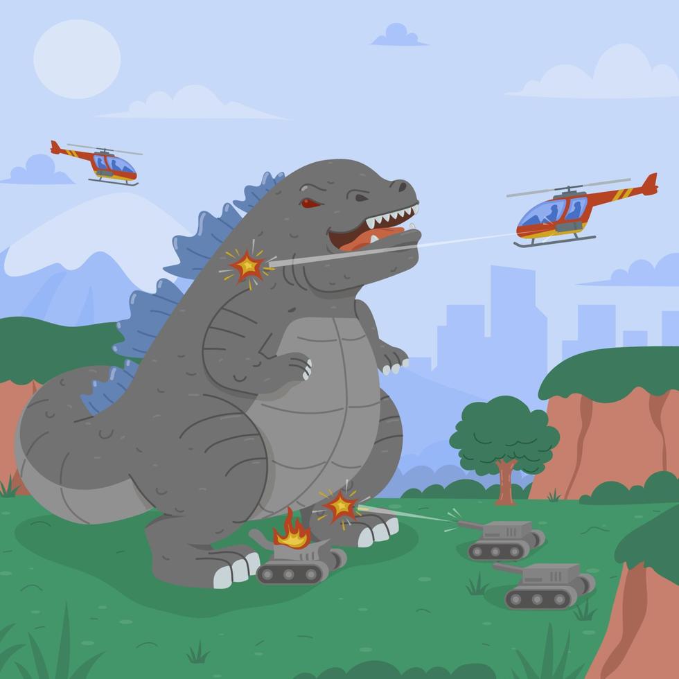 Giant Reptilian Monster Concept vector