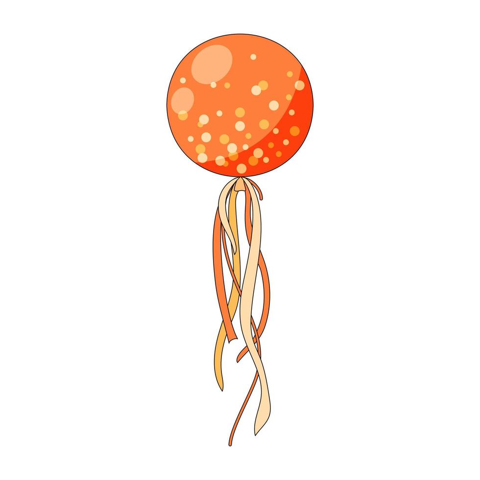 Big orange helium balloon vector illustration