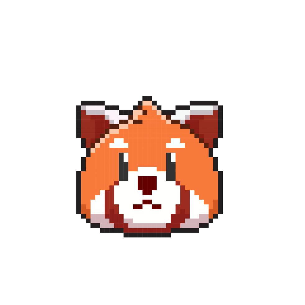 red panda head in pixel art style 22024520 Vector Art at Vecteezy