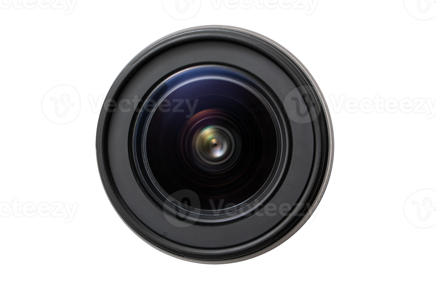 Black camera lens isolated on a transparent background png