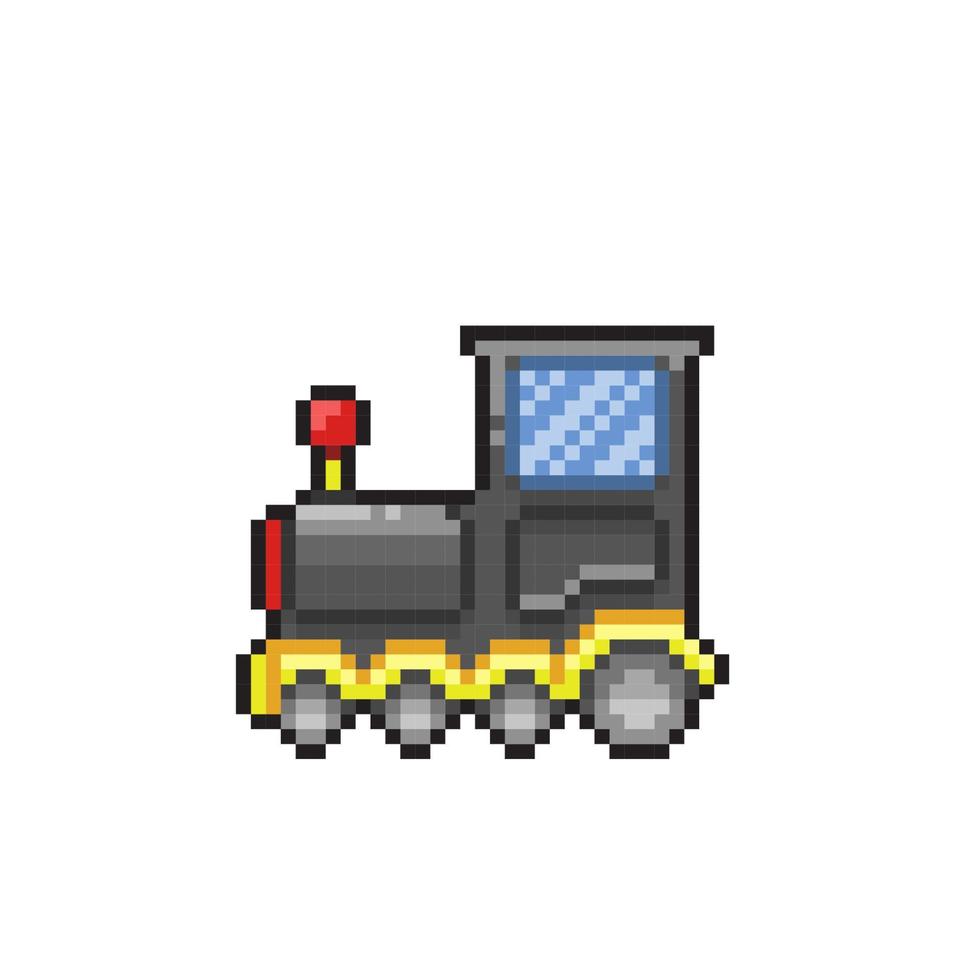 train head in pixel art style vector