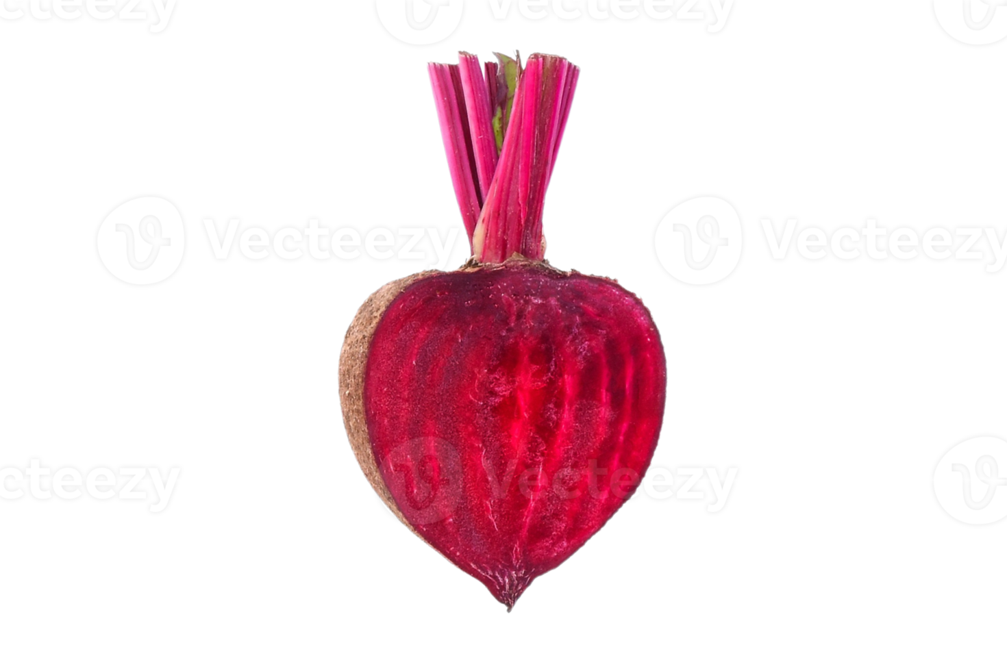 Half beetroot isolated on a transparent background png